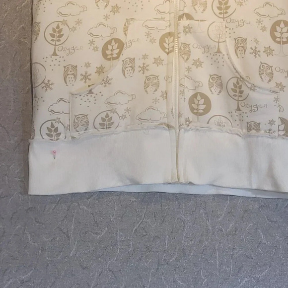Oxygen Activewear Women's White  Sleeveless Plush Trim Hoodie Size Large - Picture 13 of 13